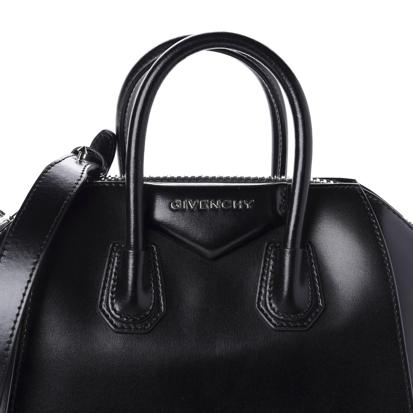Shiny Lord Calfskin Mini Antigona Black