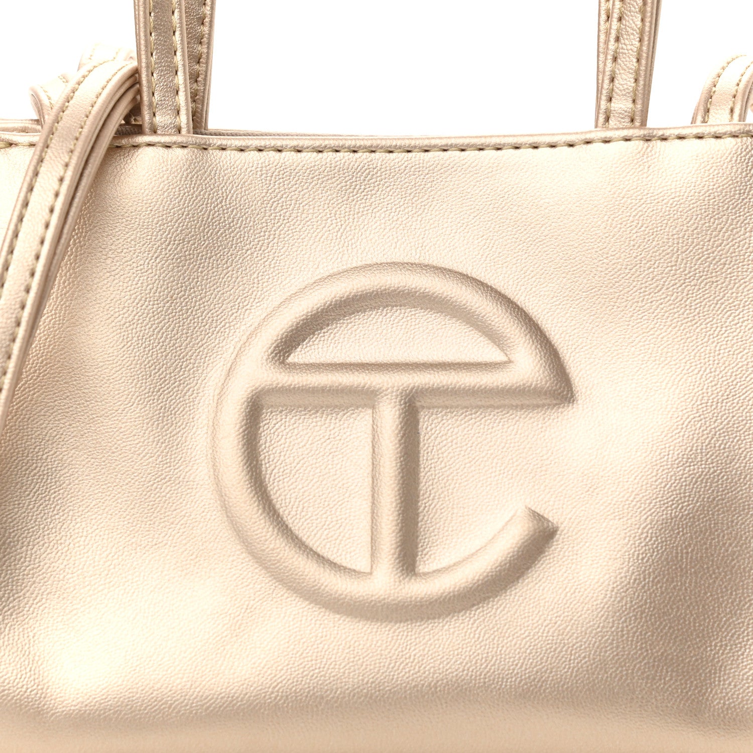 Telfar Metallic Vegan Leather Small Shopping Bag Gold 11 of 11