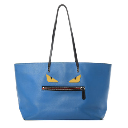 Fendi Vitello Elite Cuoio Monster Buggies Medium Roll Tote Zaffire Black Multicolor Lago 1 of 20