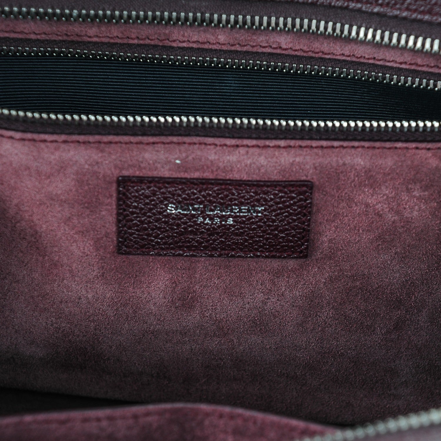 Saint Laurent Grained Calfskin Small Rive Gauche Cabas Amaranto 6 of 7
