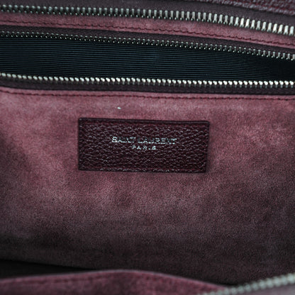 Saint Laurent Grained Calfskin Small Rive Gauche Cabas Amaranto 6 of 7