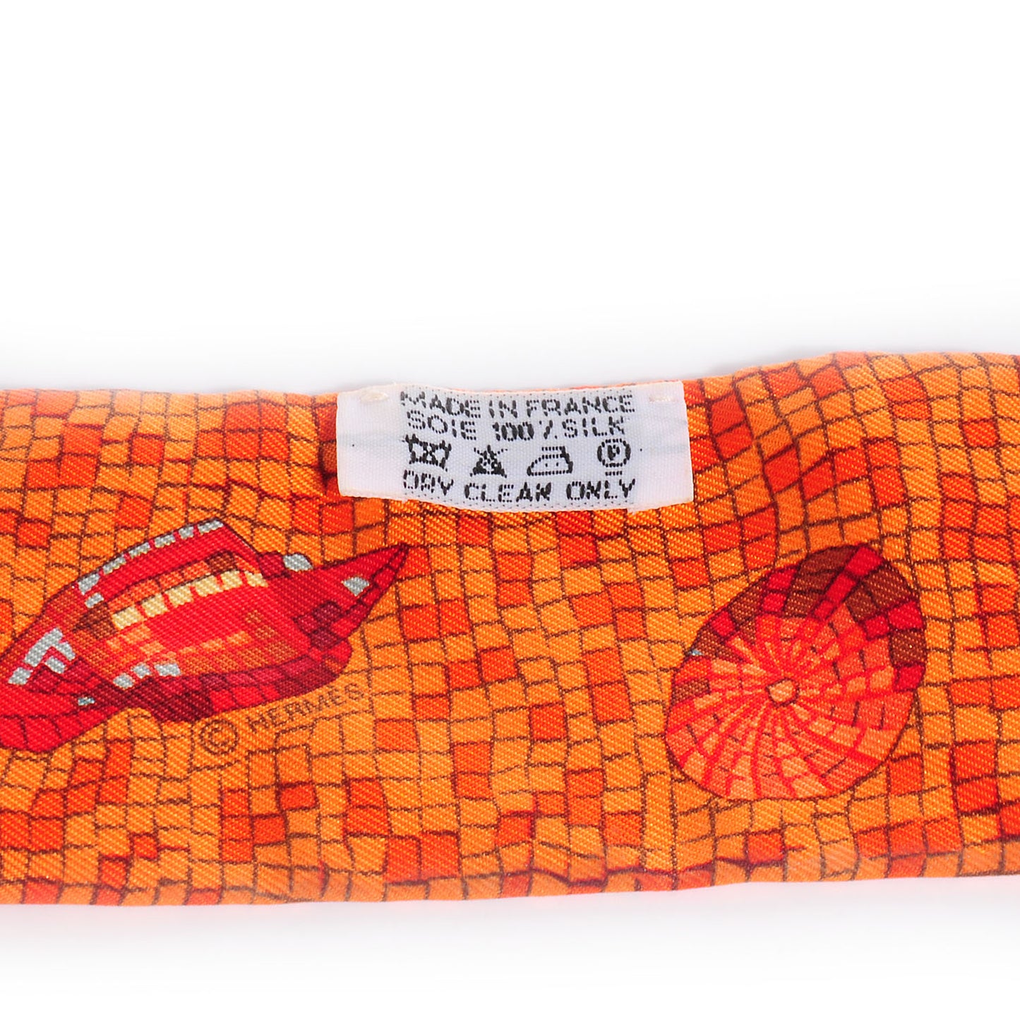 Silk Sea Shells Mosaic Twilly Orange