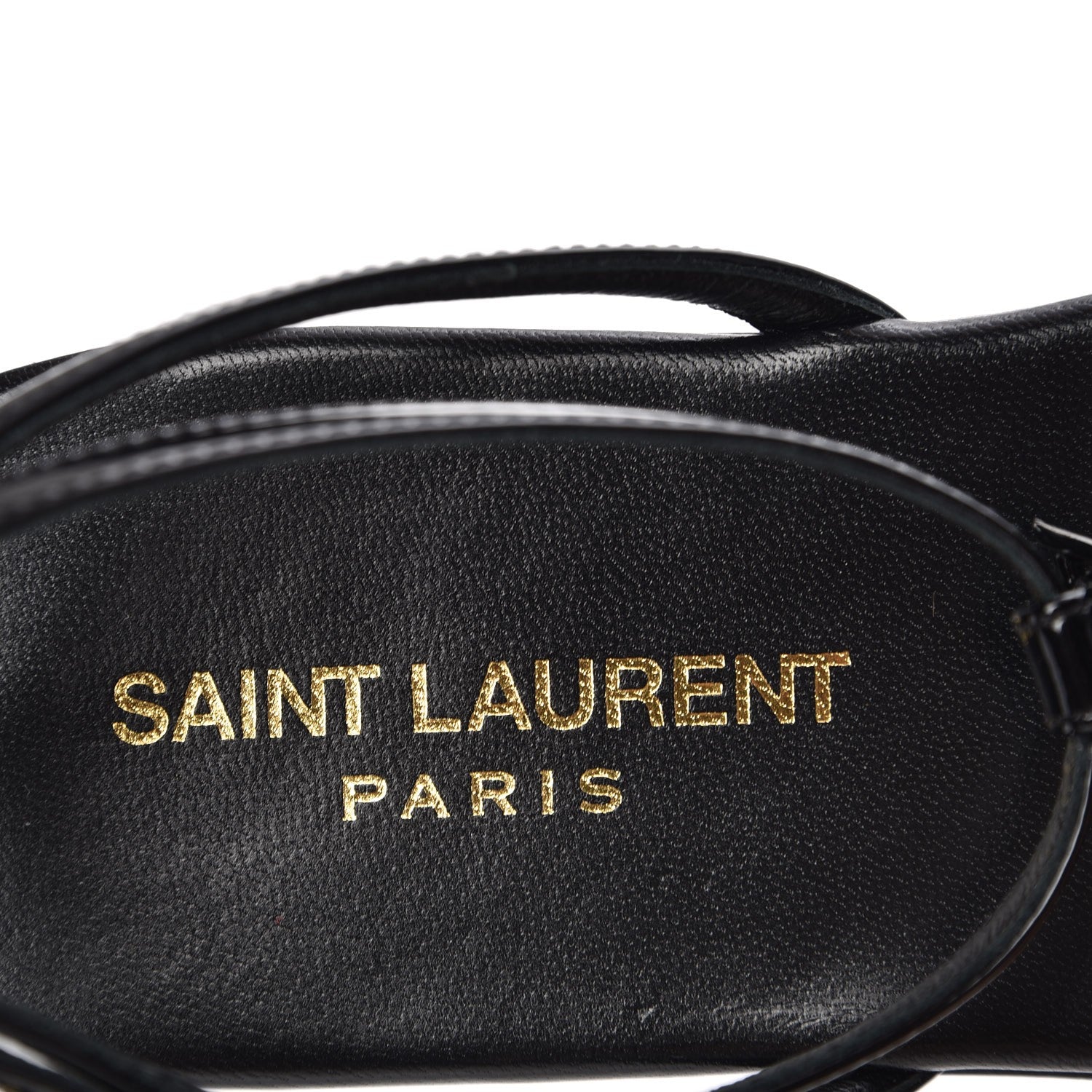 Saint Laurent Patent Calfskin Nu Pieds 05 Sandals 37.5 Black 8 of 9