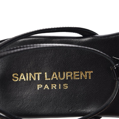 Saint Laurent Patent Calfskin Nu Pieds 05 Sandals 37.5 Black 8 of 9