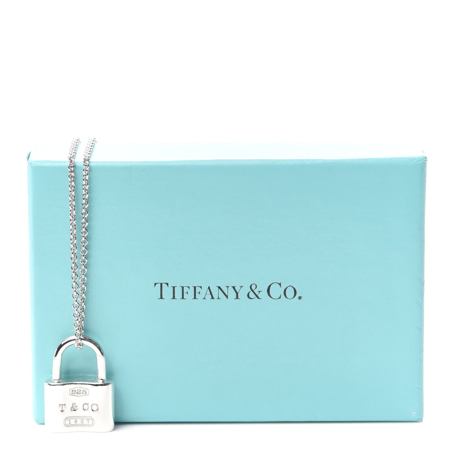 Tiffany Sterling Silver 1837 Lock Charm Pendant Necklace 5 of 5