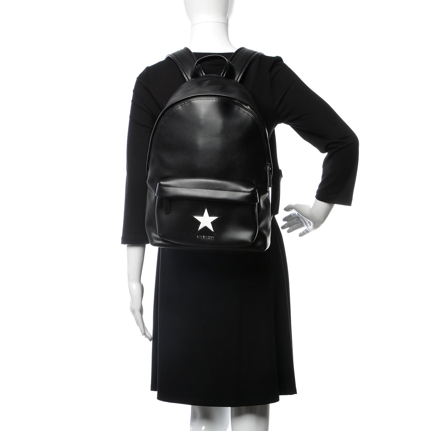 Calfskin Star Small Backpack Black