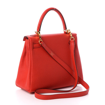 Hermes Togo Kelly Retourne 25 Rouge De Coeur 3 of 9