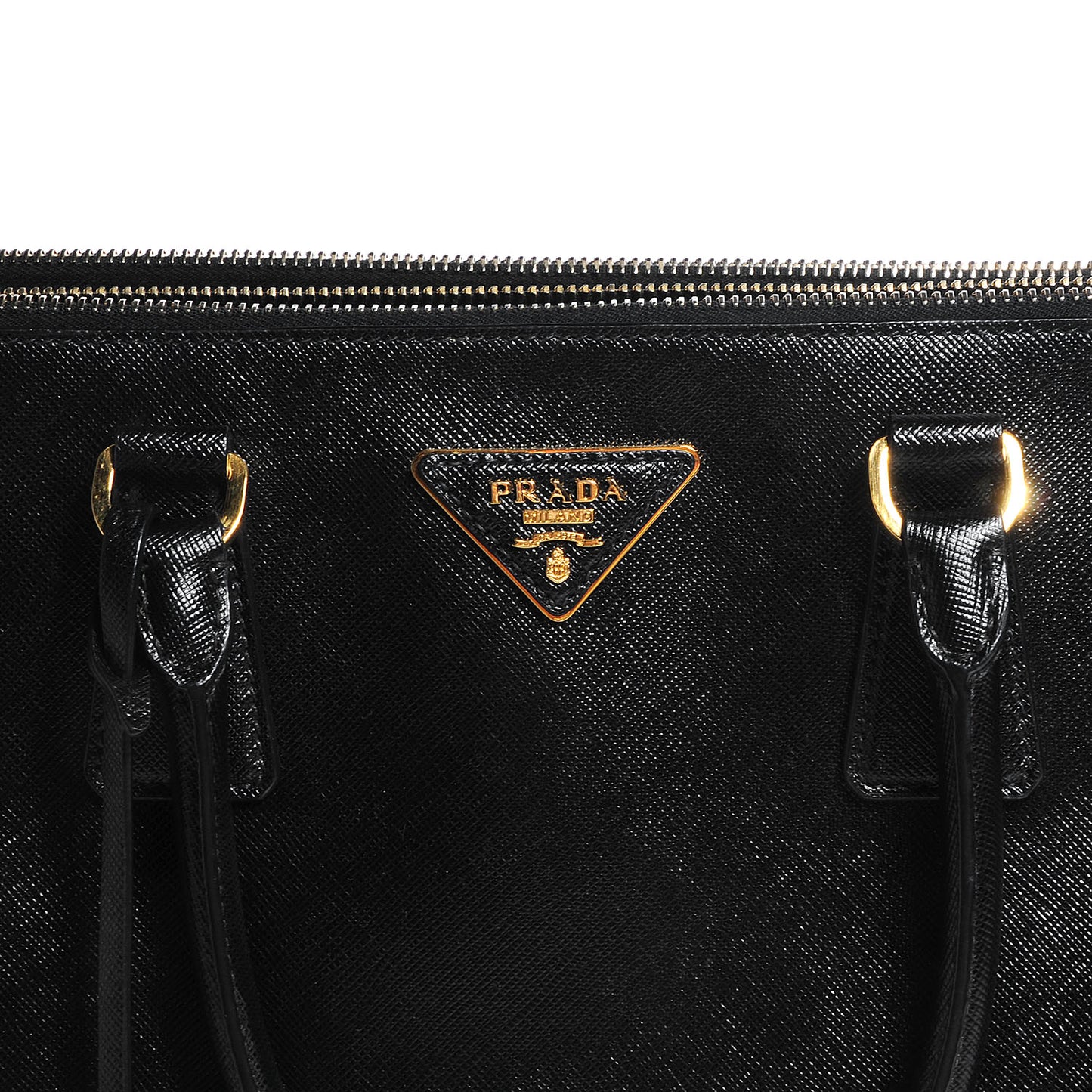 Saffiano Lux Large Double Zip Tote Nero Black