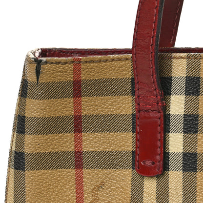 Burberry Haymarket Check Small Tote Red 11 of 20
