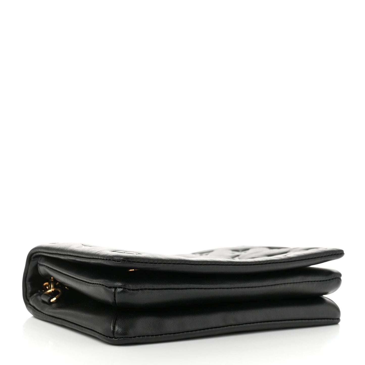 Lambskin Embossed Monogram Pochette Coussin Black