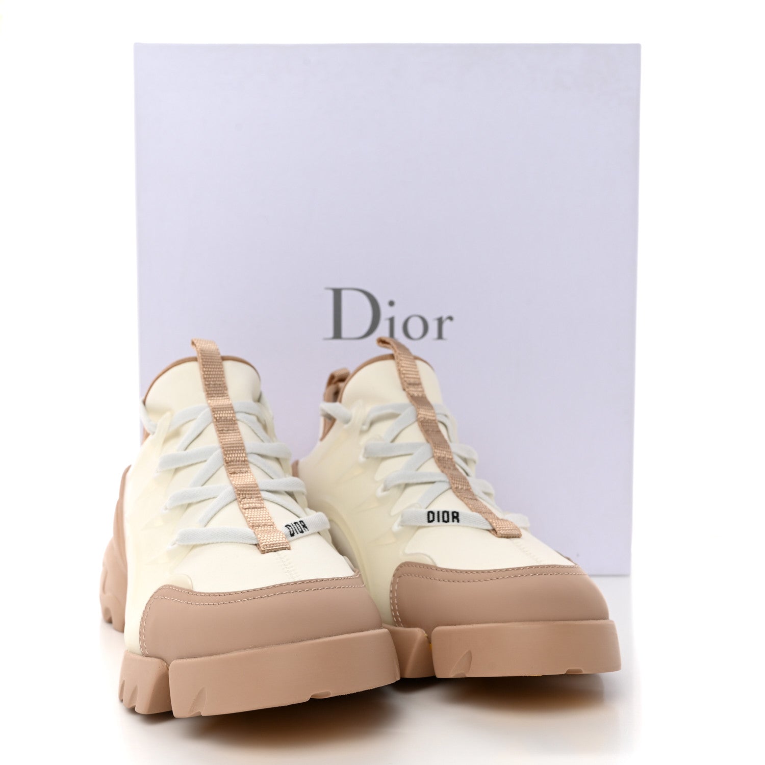Christian Dior Neoprene Rubber Womens D-Connect Sneakers 39 White Beige 11 of 11