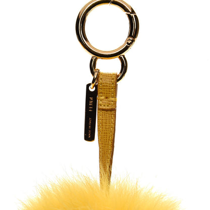 Fendi Fox Fur Pom Pom Bag Charm Yellow 3 of 5
