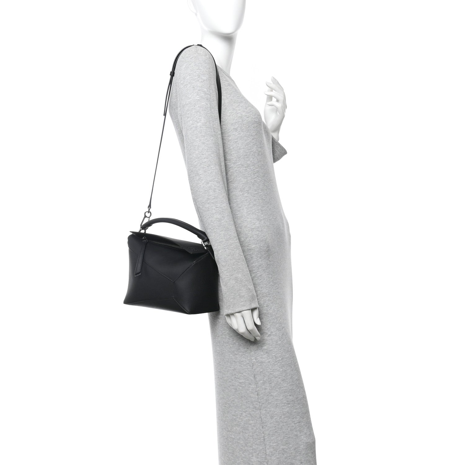 Loewe Calfskin Small Puzzle Edge Bag Black 2 of 12