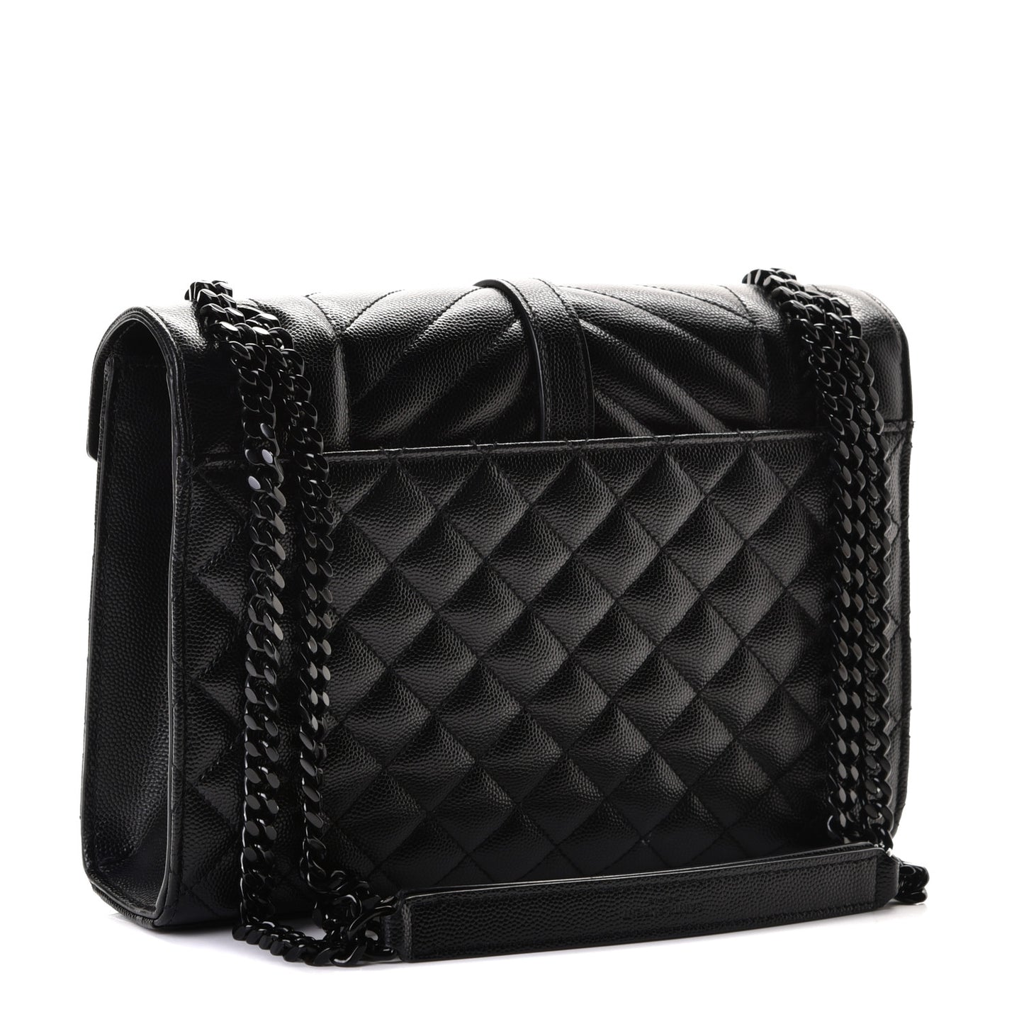Grain De Poudre Textured Mixed Matelasse Triquilt Medium Monogram Satchel Black