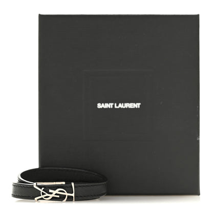 Saint Laurent Calfskin Opyum Double Wrap Bracelet Black 7 of 7