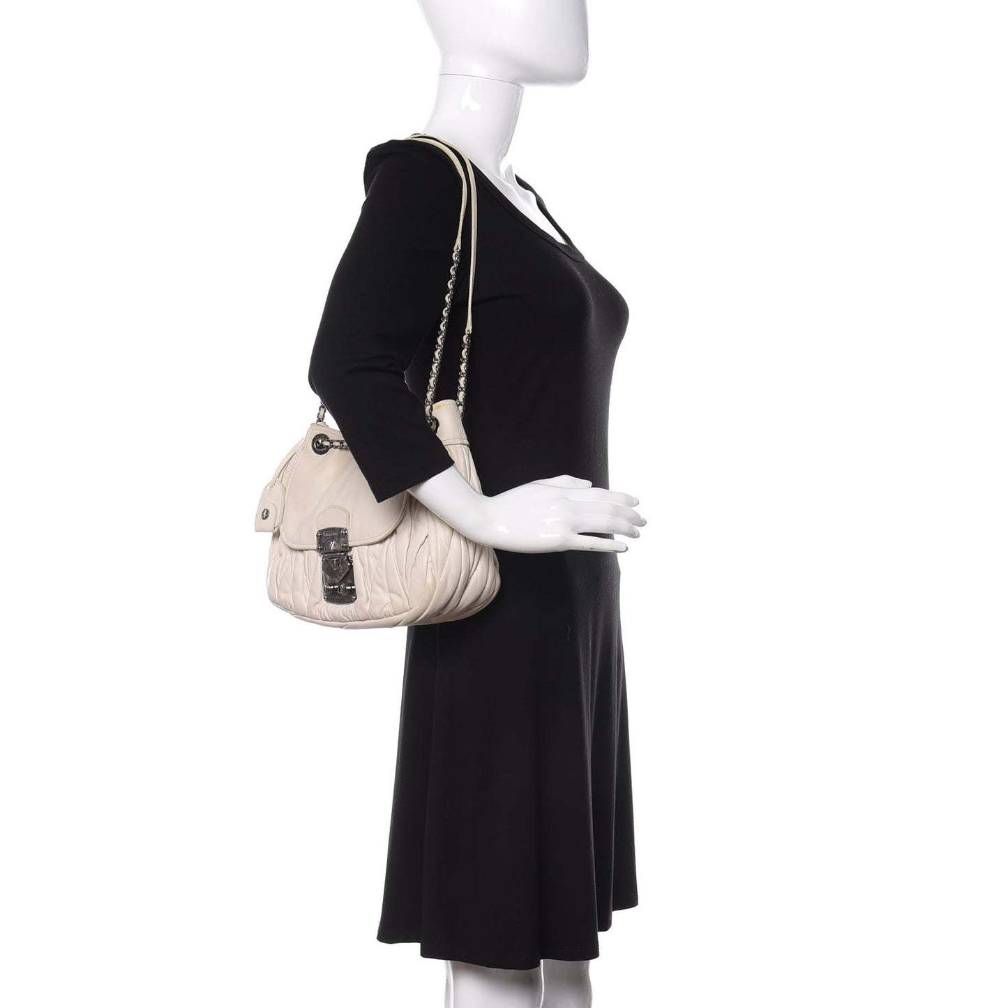 Nappa Matelasse Shoulder Bag Bianco