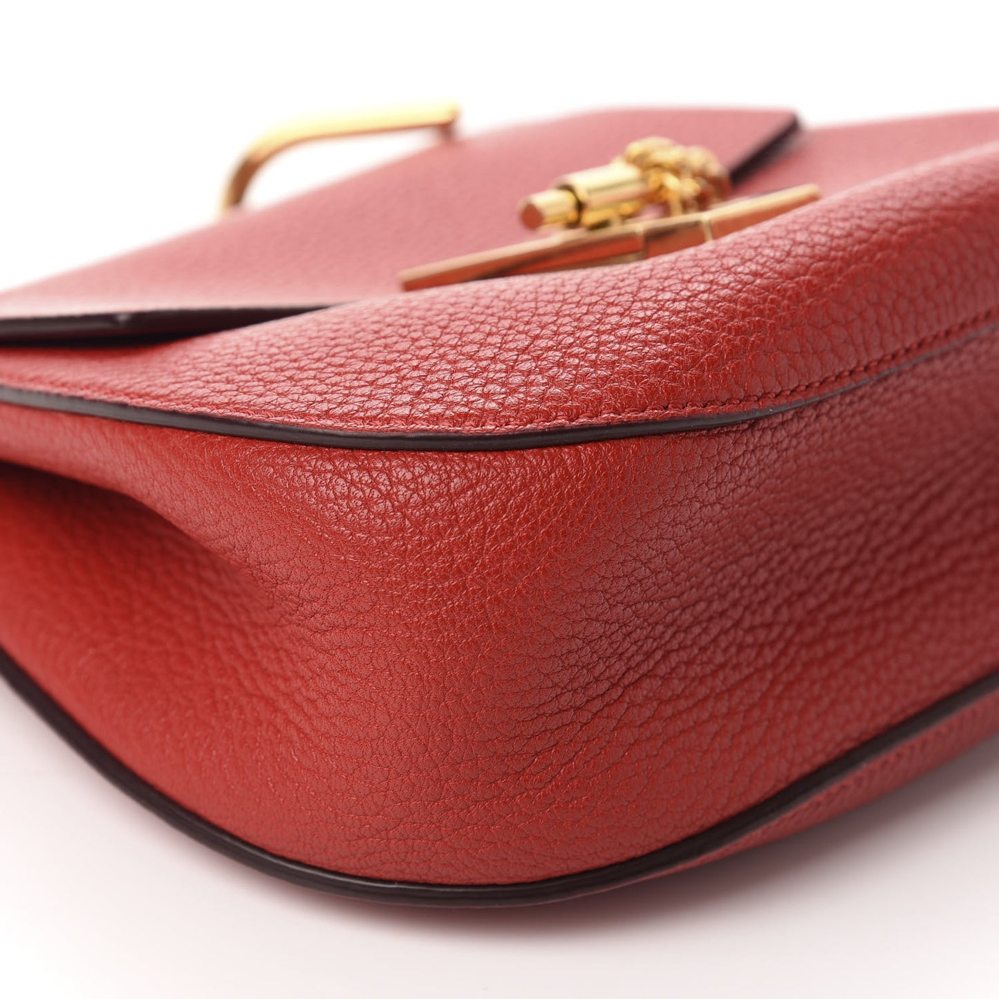 Grained Lambskin Mini Drew Shoulder Bag Plaid Red