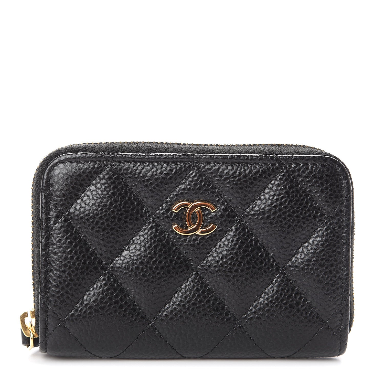 Chanel Caviar Quilted Zip Coin Purse Black 1 of 6