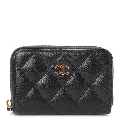 Chanel Caviar Quilted Zip Coin Purse Black 1 of 6