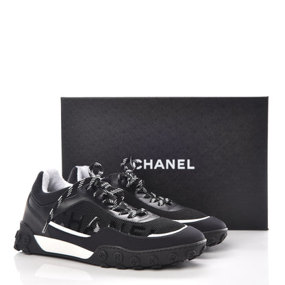 Chanel Calfskin Mesh Lycra Sneakers 38.5 Black 8 of 8