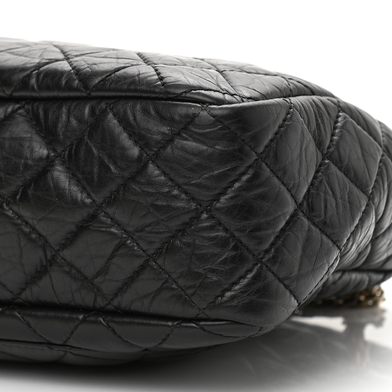 Chanel Aged Calfskin Quilted Large Reissue Camera Case Black 10 of 10