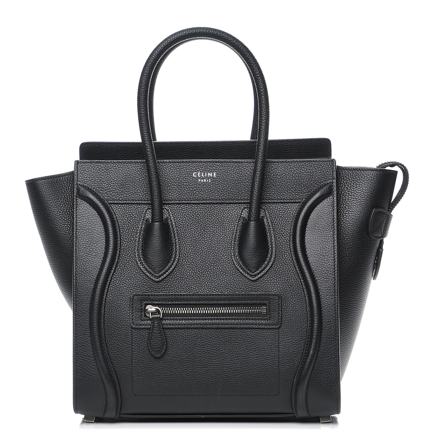 Drummed Calfskin Micro Luggage Black