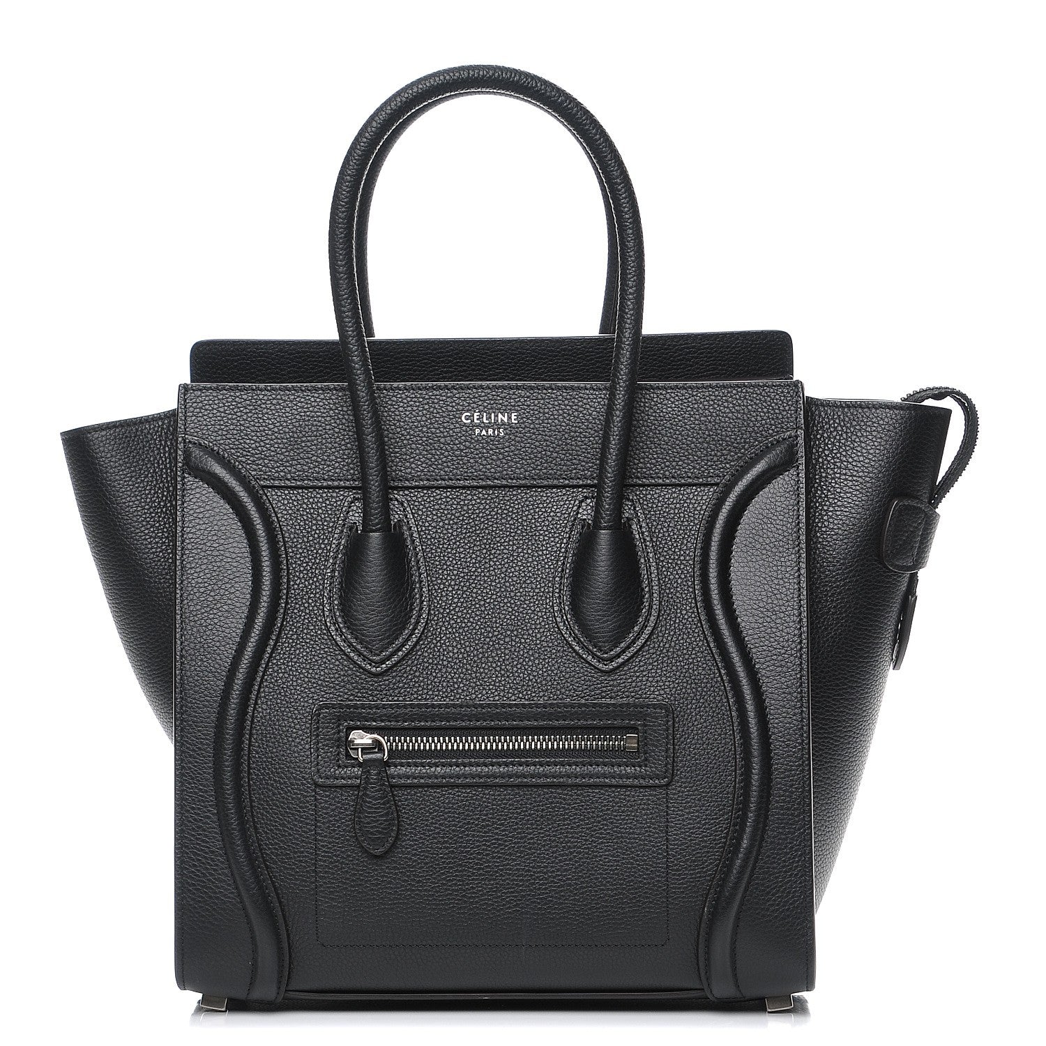 Celine Drummed Calfskin Micro Luggage Black 1 of 7
