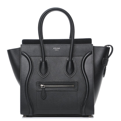 Celine Drummed Calfskin Micro Luggage Black 1 of 7