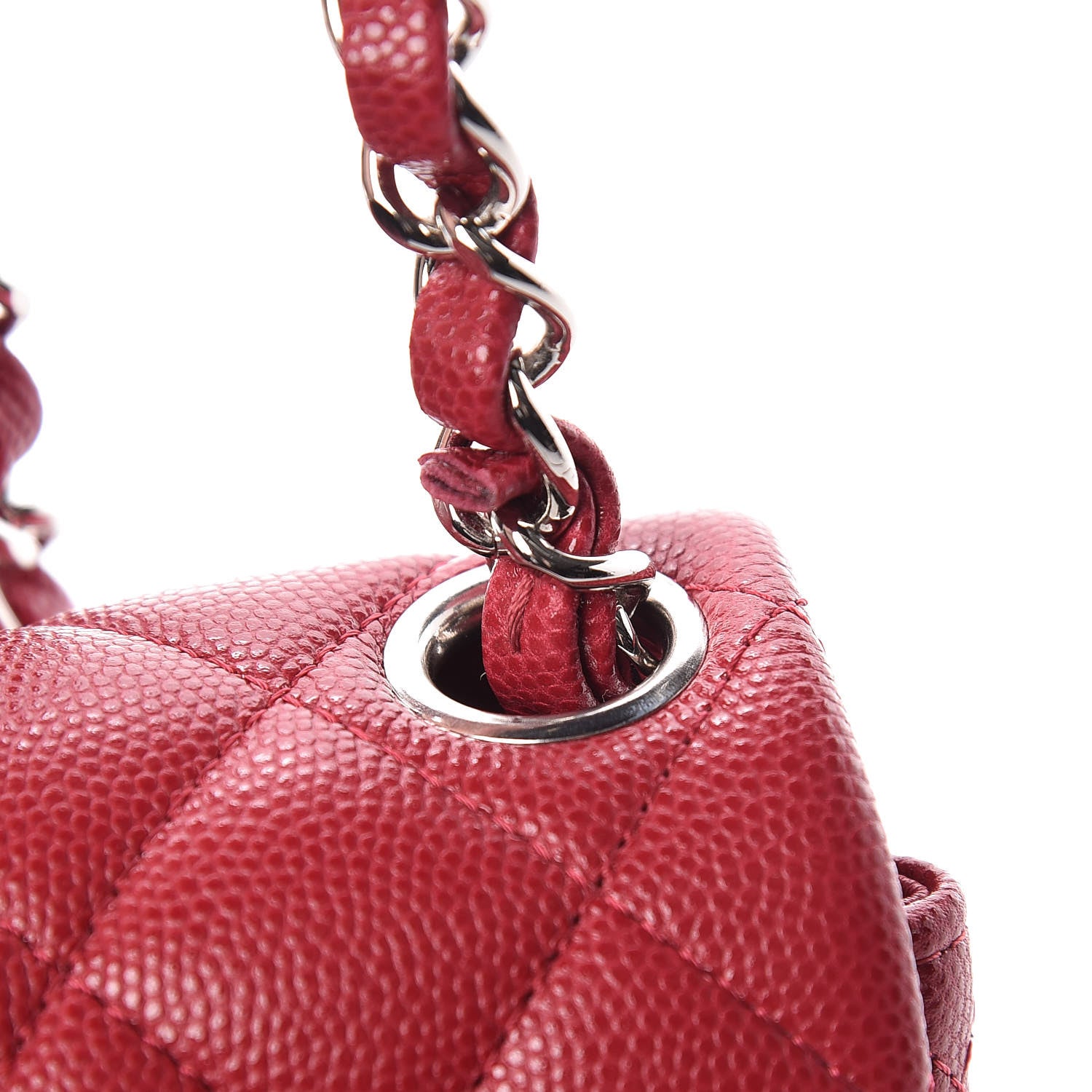 Chanel Caviar Quilted Mini Square Flap Dark Pink 12 of 15
