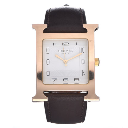 Hermes Stainless Steel Barenia 30.5mm Heure H Quartz Watch Noir 1 of 10