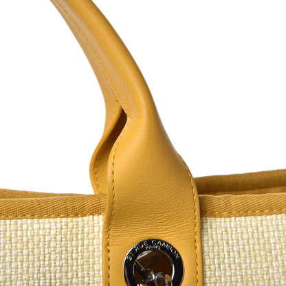 Chanel Woven Straw Raffia Large Deauville Tote Yellow 10 of 10