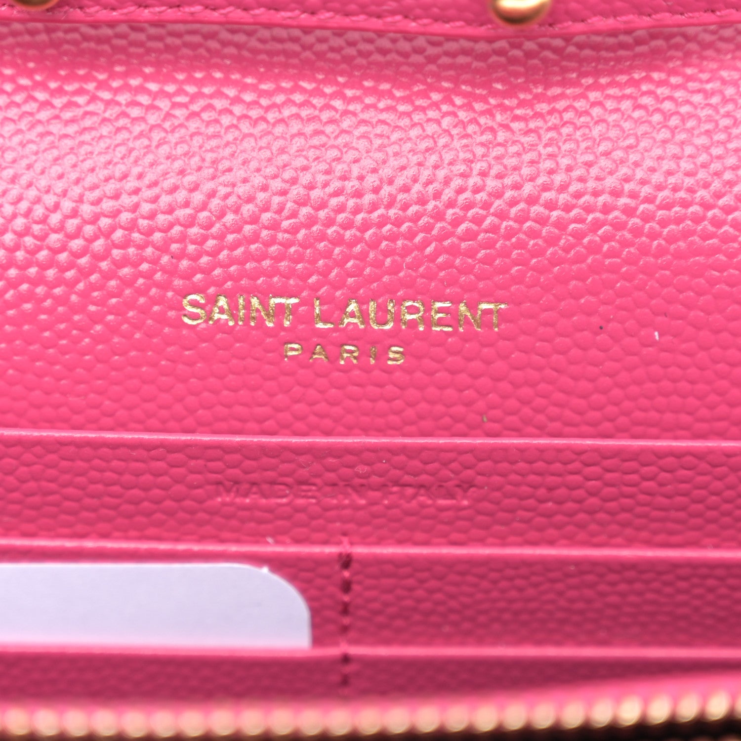 Saint Laurent Grain De Poudre Matelasse Chevron Monogram Chain Wallet Bubblegum 7 of 11