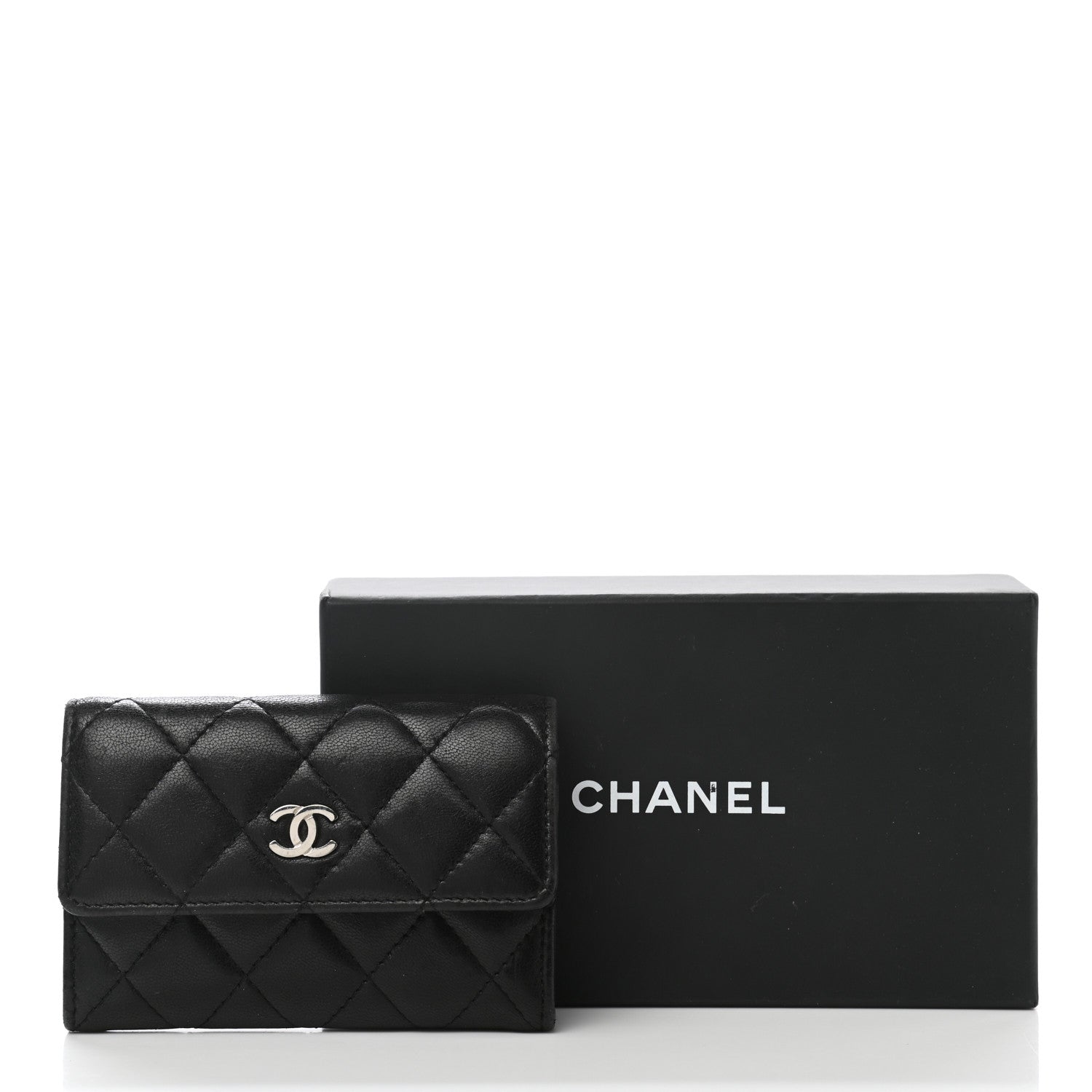Chanel Lambskin Quilted Flap Card Holder Black 9 of 13