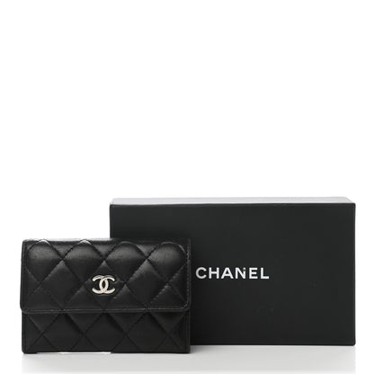 Chanel Lambskin Quilted Flap Card Holder Black 9 of 13