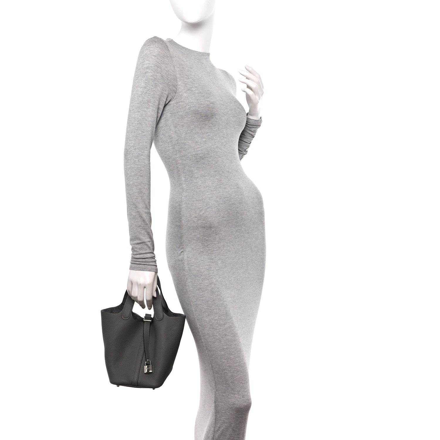 Hermes Taurillon Clemence Picotin Lock 18 PM Gris Meyer 2 of 12
