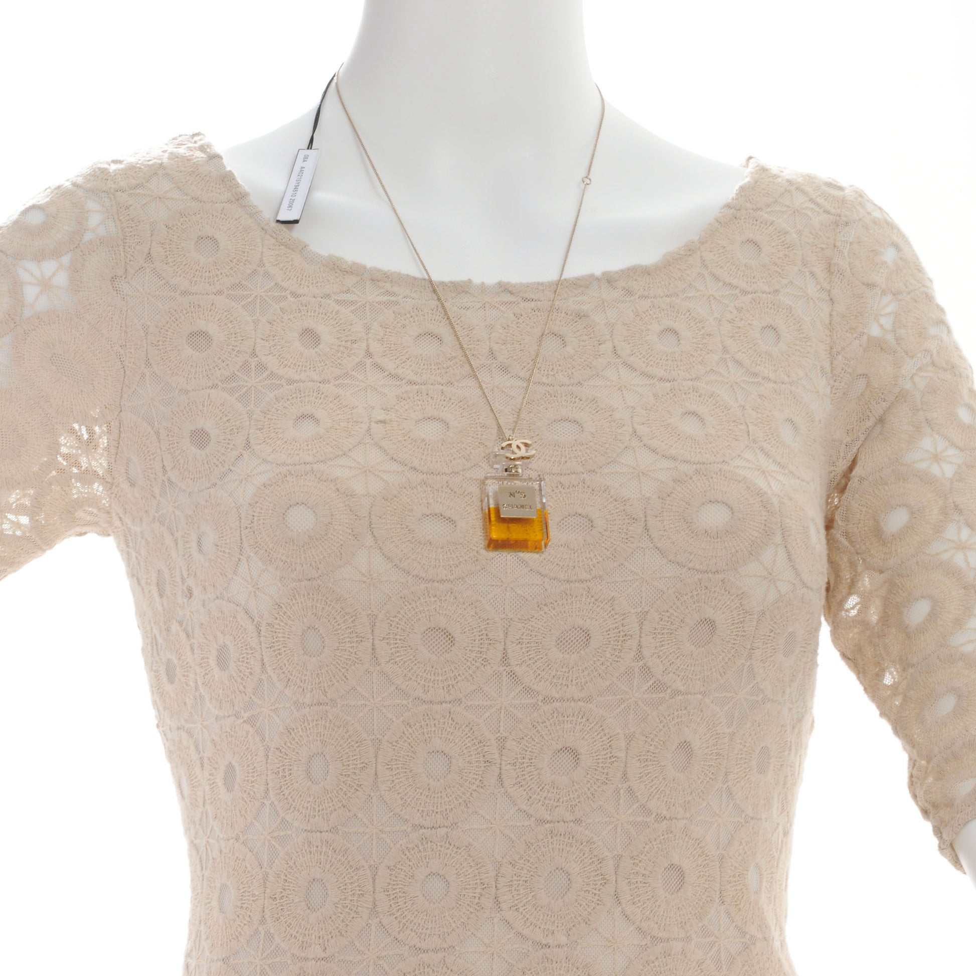 Chanel N°5 Perfume CC Necklace Gold 2 of 4