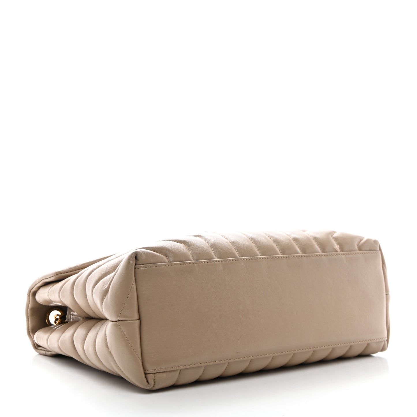 Calfskin Y Quilted Monogram Medium Loulou Chain Satchel Dark Beige