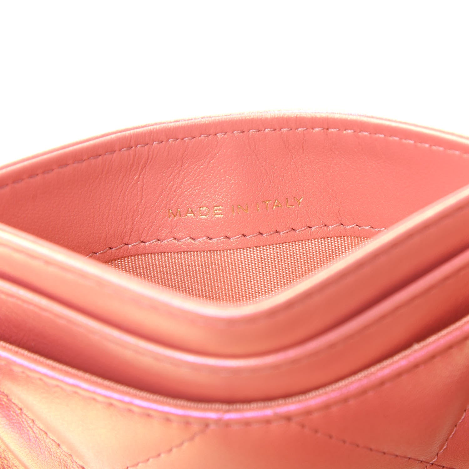Chanel Iridescent Calfskin Quilted Chanel 19 Card Holder Pink 7 of 9
