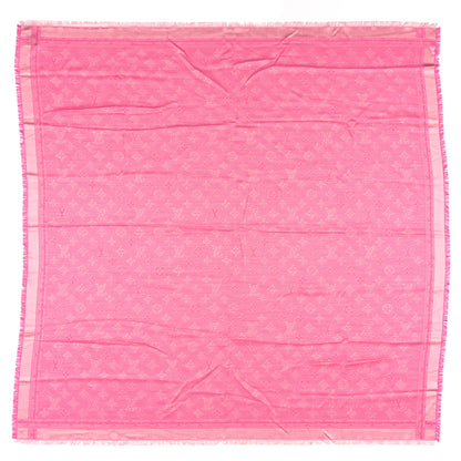 Louis Vuitton Silk Wool Monogram Shawl Pink 1 of 5
