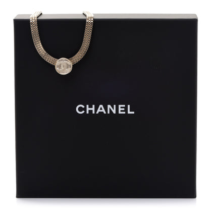 Chanel Metal Chain Link CC Medallion Choker Necklace Gold 6 of 6