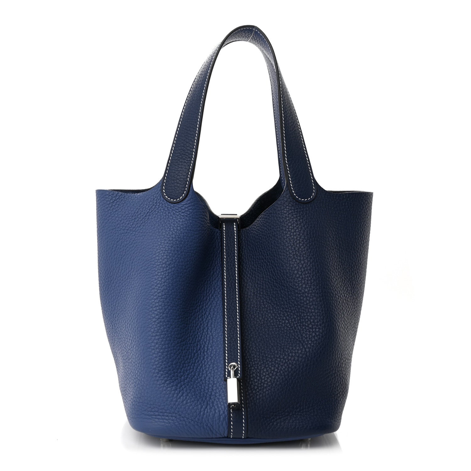 Hermes Taurillon Clemence Casaque Picotin Lock 22 MM Bleu Saphir Bleu Brighton 1 of 13