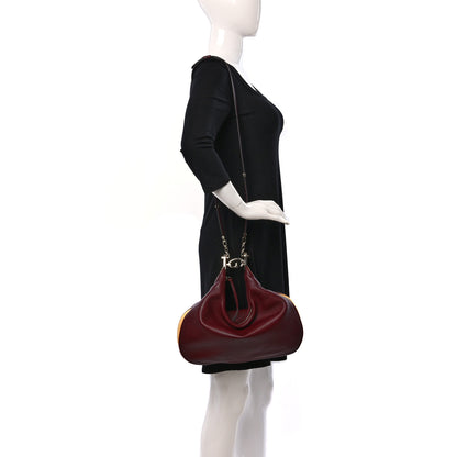 Gucci Aria Calfskin Web Large Attache Shoulder Bag Dark Red 2 of 11