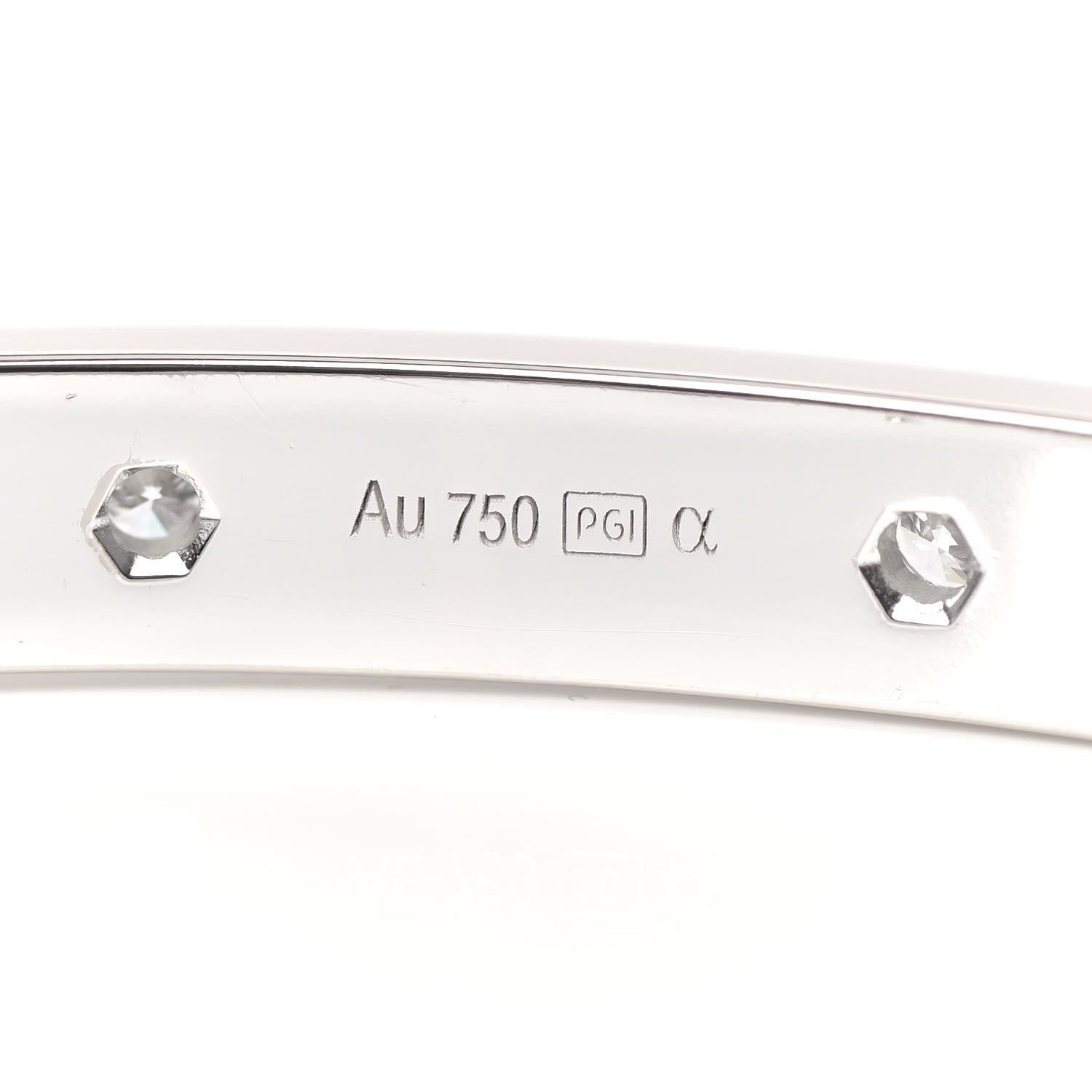 Cartier 18K White Gold Diamond LOVE Full Paved Bracelet 19 5 of 6