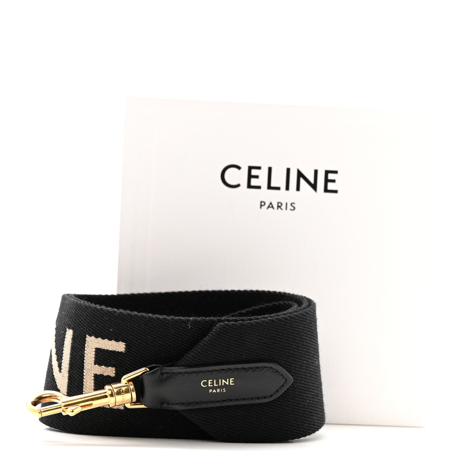 Celine Jacquard Wool Logo Short Strap Black Beige 1817754