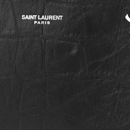 Saint Laurent Calfskin Crocodile Embossed Large Shopper Tote Black 13 of 13