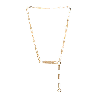 Hermes 18K Yellow Gold Diamond PM Kelly Chaine Lariat Necklace ST 3 of 5