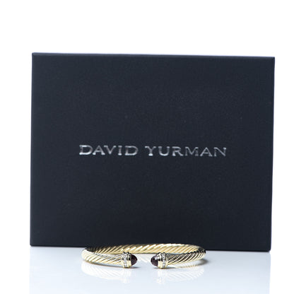 David Yurman 18K Yellow Gold Diamond Pink Tourmaline 5mm Cable Bracelet 5 of 5