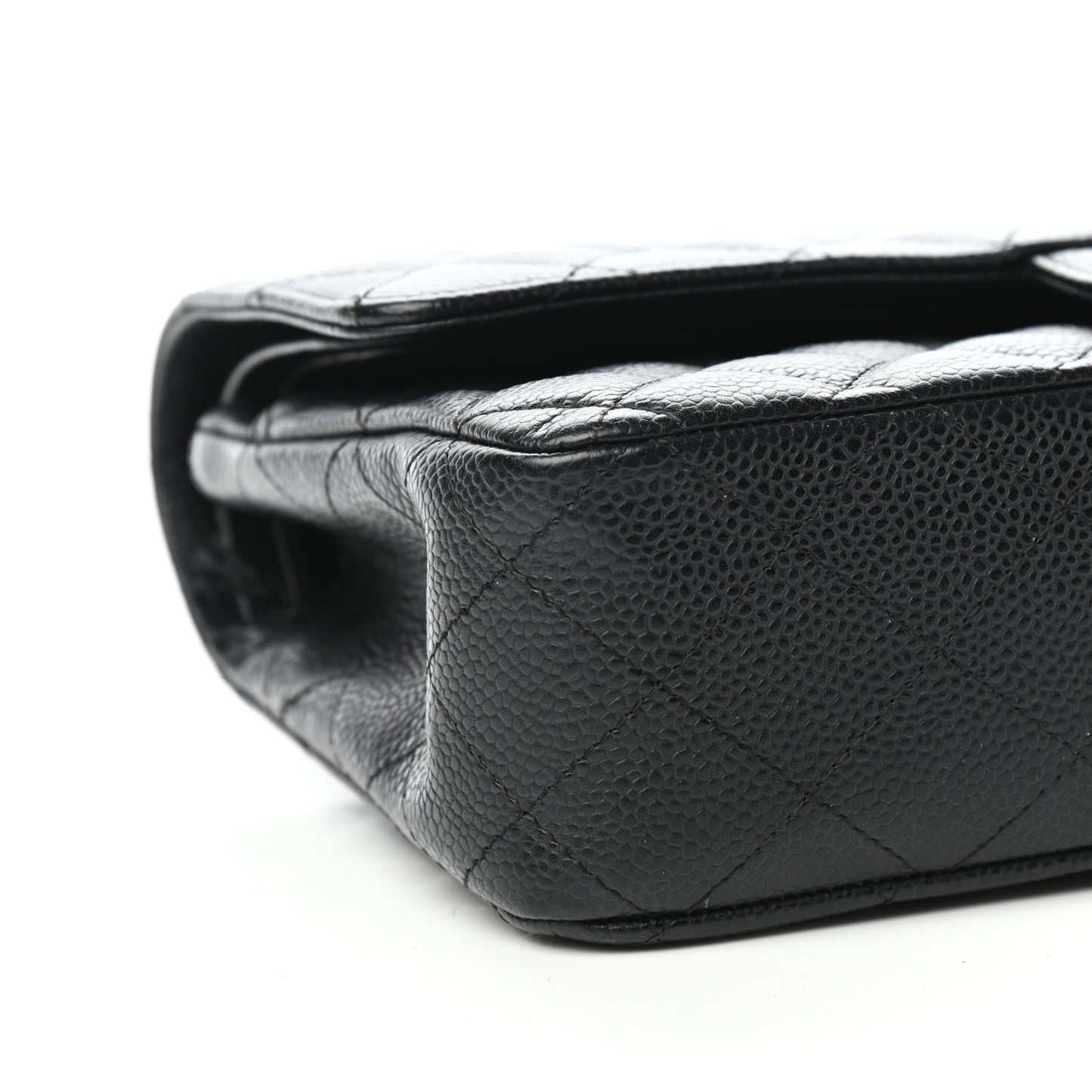 Caviar Quilted Medium Double Flap Black