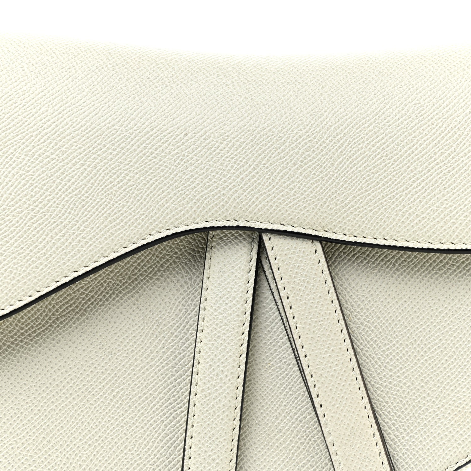 Christian Dior Grained Calfskin Saddle Bag White 7 of 13