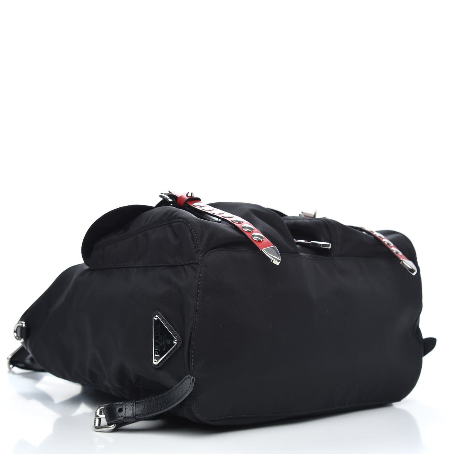 Nylon New Vela Studded Backpack Black Fuoco